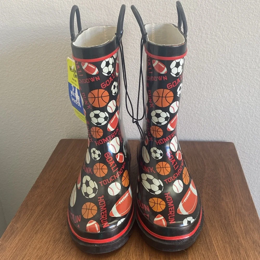 Western Chief Rain Boots NWT Multi Sport Football Soccer Kids Rain Size 1